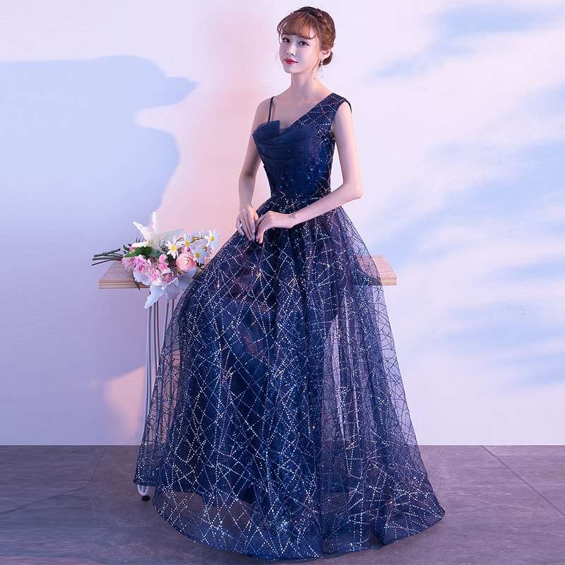 カラードレス 星空きらめく ロングドレス