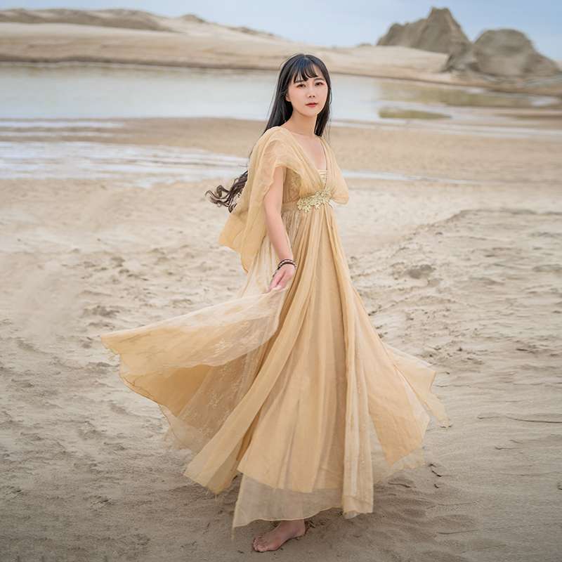 カラードレス 砂浜のささやきシフォンドレス