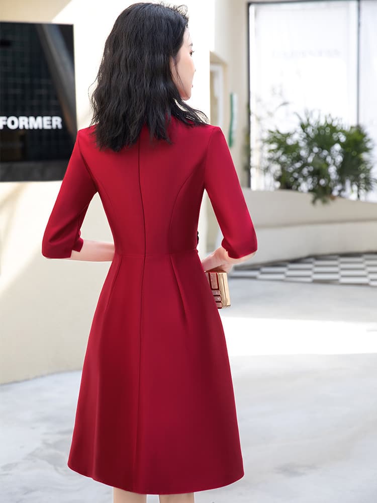 カラードレス 立体花飾り付きラグジュアリーワンピース