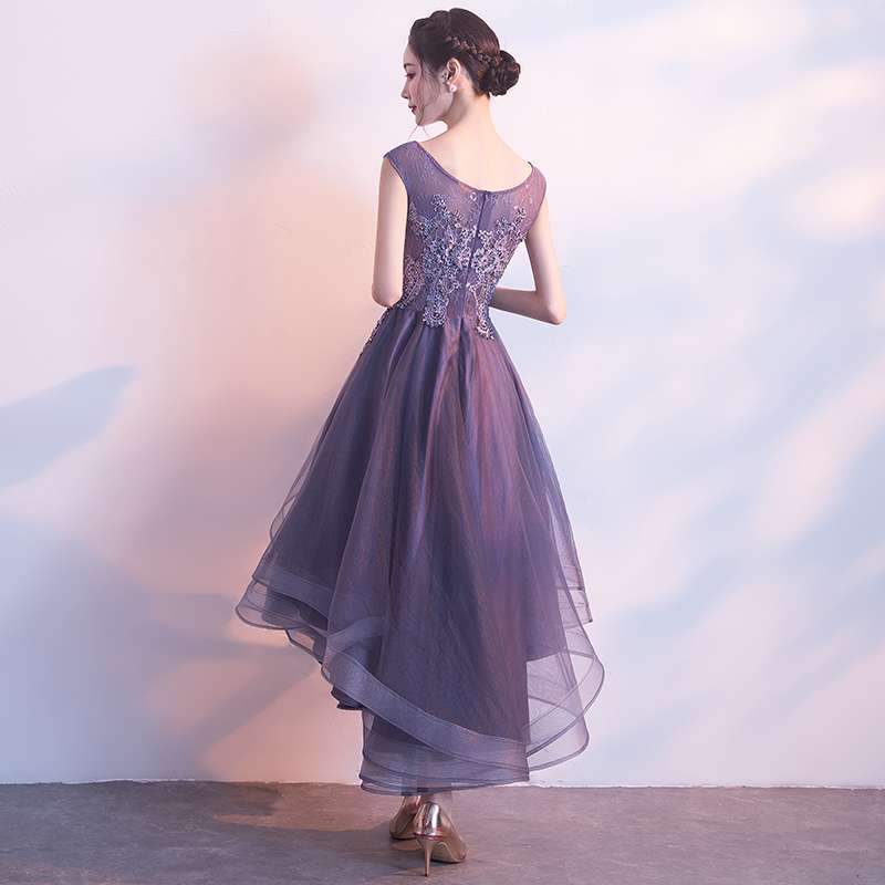 カラードレス ふんわり刺繍チュール ティアードドレス