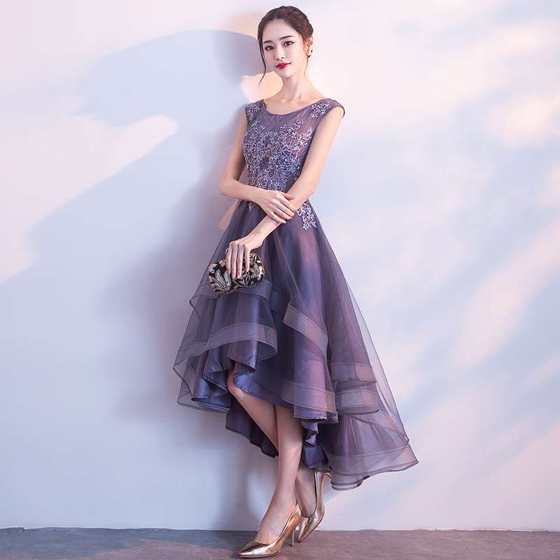 カラードレス ふんわり刺繍チュール ティアードドレス