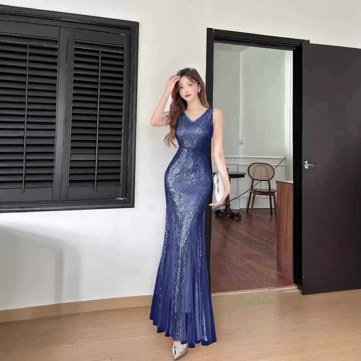 カラードレス きらめき輝くマーメイドスタイルドレス