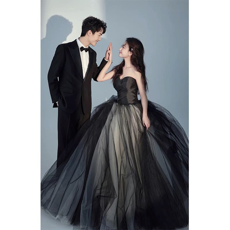 カラードレス 優美な重なりのチュールドレス