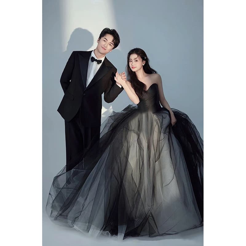 カラードレス 優美な重なりのチュールドレス