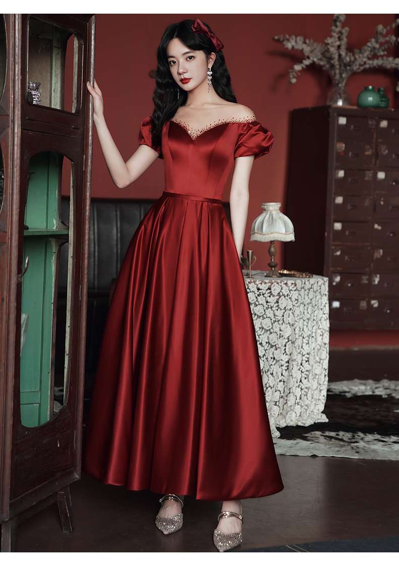 カラードレス オフショルダープリンセスラインドレス