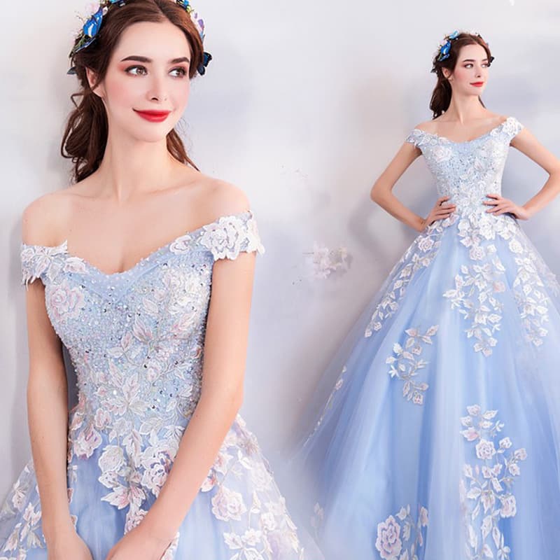 カラードレス カラードレス 花園の妖精 オフショルダードレス