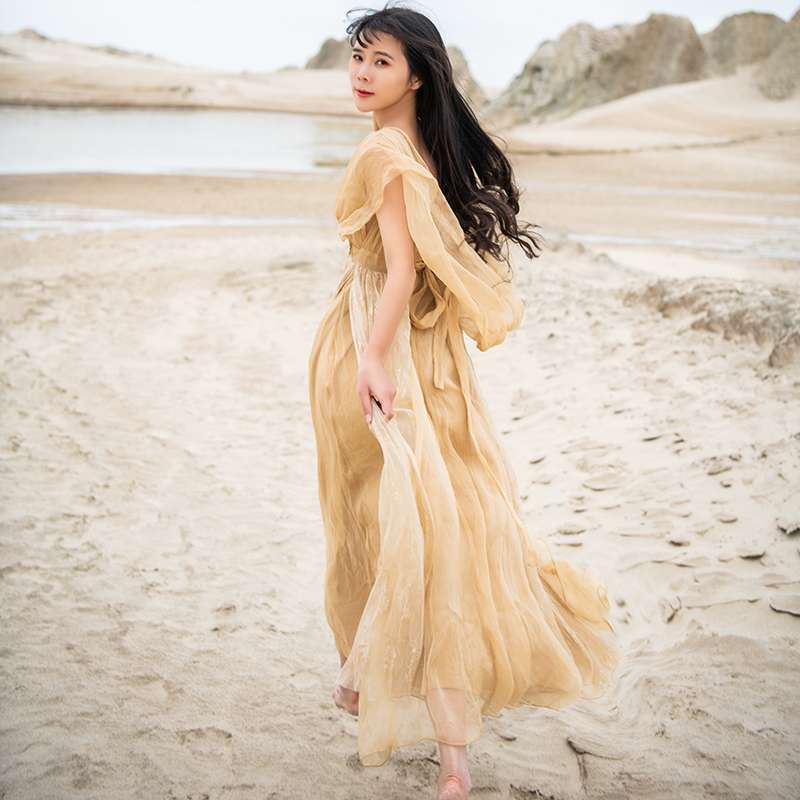 カラードレス 砂浜のささやきシフォンドレス