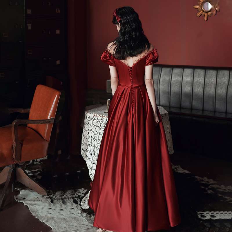 カラードレス オフショルダープリンセスラインドレス