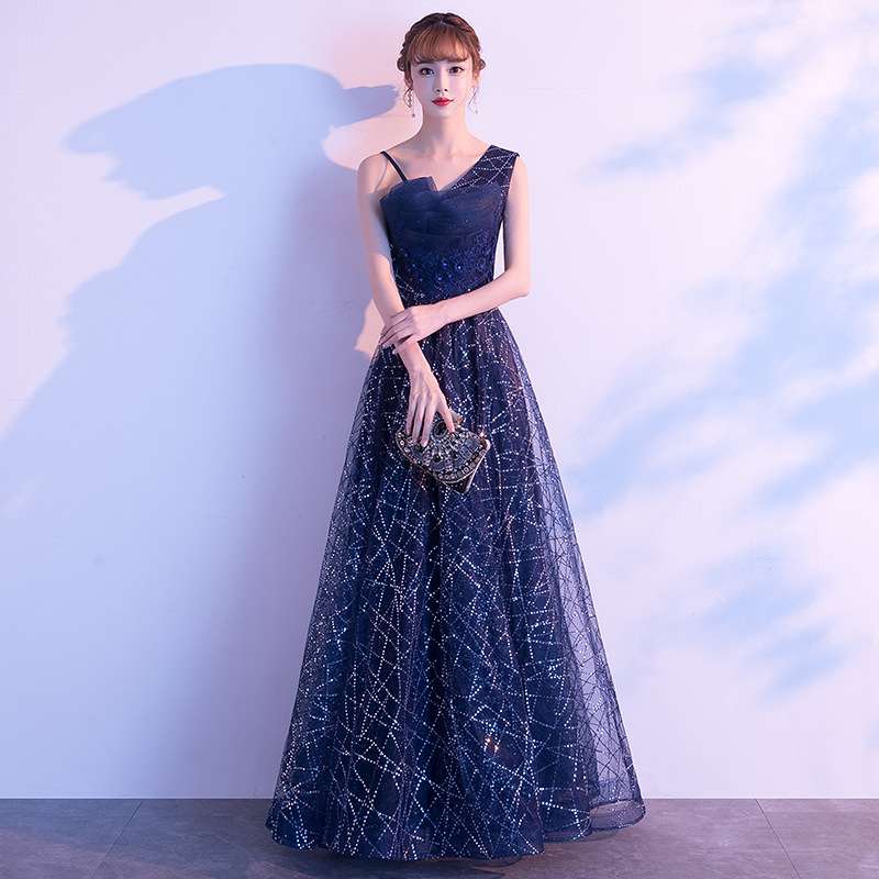 カラードレス 星空きらめく ロングドレス