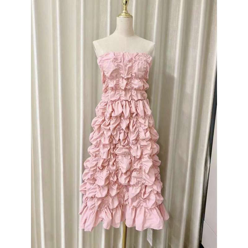 カラードレス ふんわりフリル重ねドレス