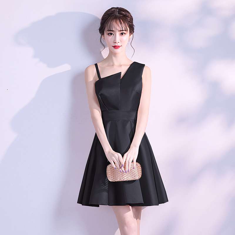 カラードレス シンプル優美ミニドレス