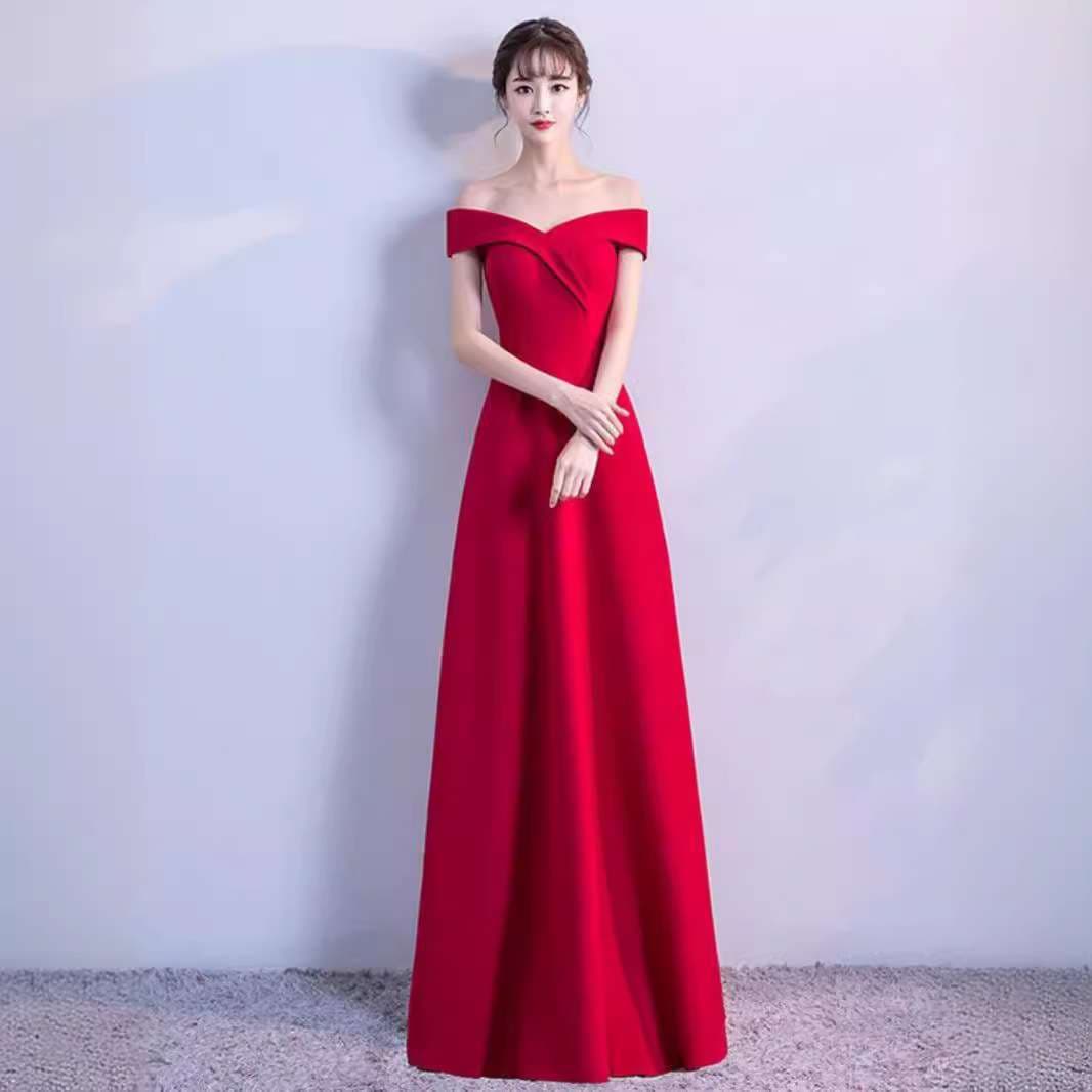 オフショルダープリンセスライン カラードレス