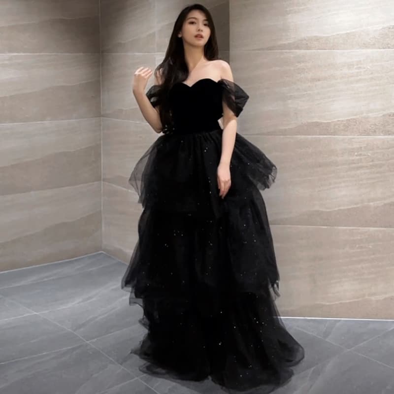 カラードレス カラードレス 星空のチュールプリンセスドレス