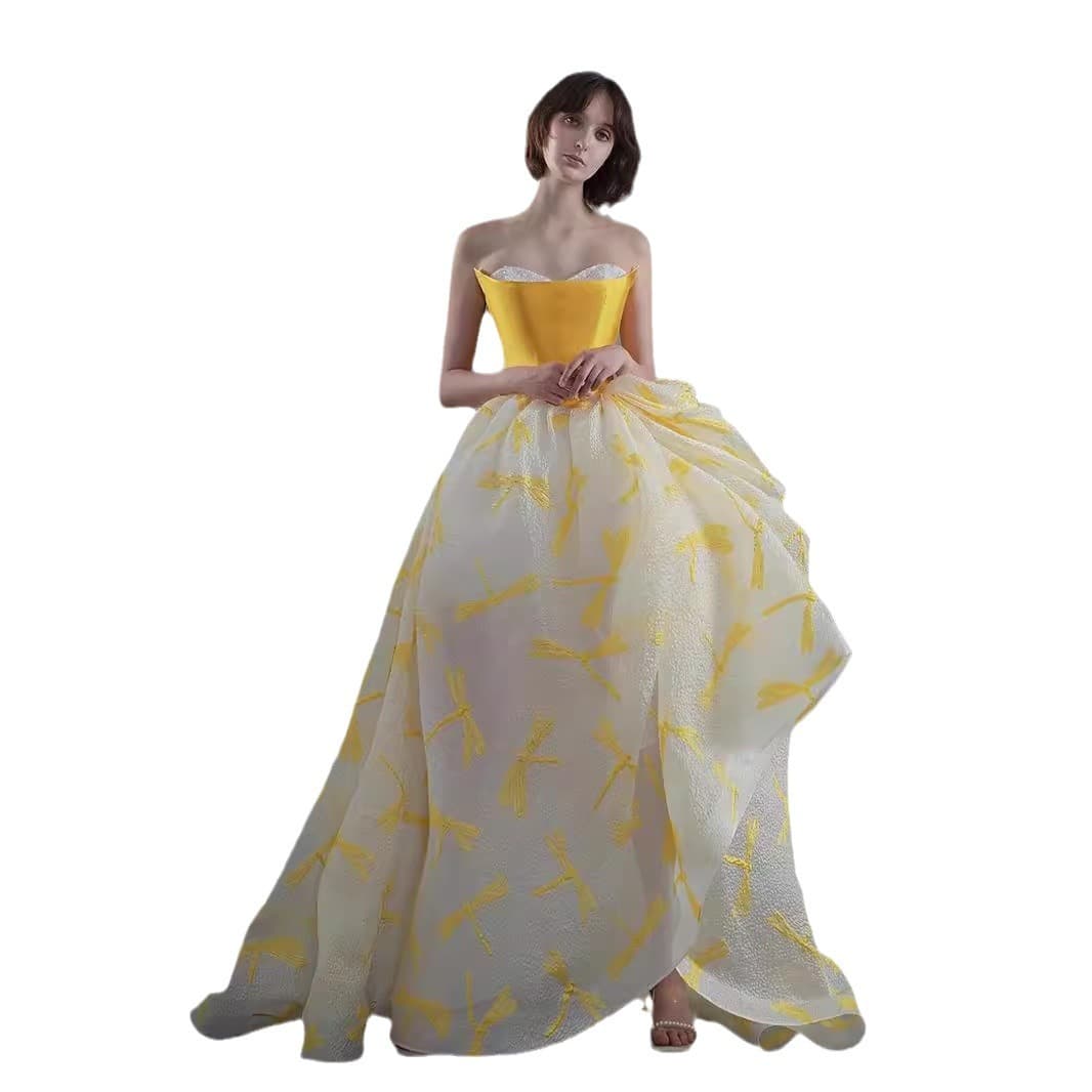 カラードレス 優雅な蝶々が舞う姫系ドレス