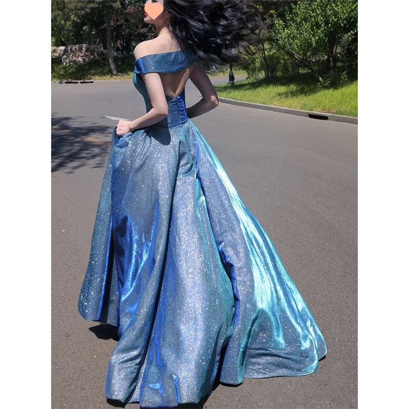 カラードレス きらめき広がる オフショルダー プリンセスドレス