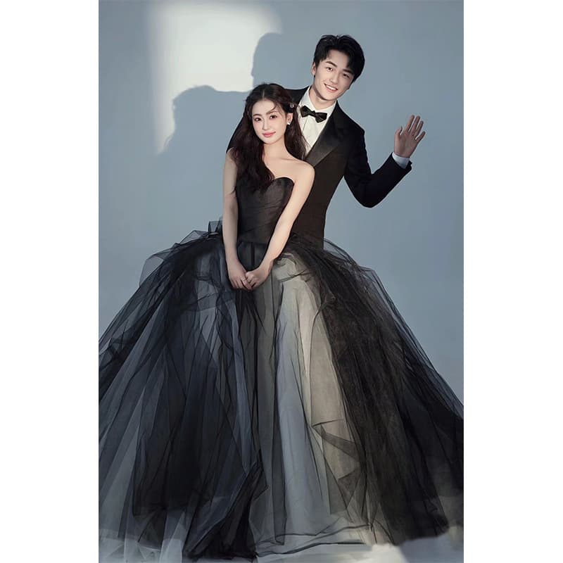 カラードレス 優美な重なりのチュールドレス