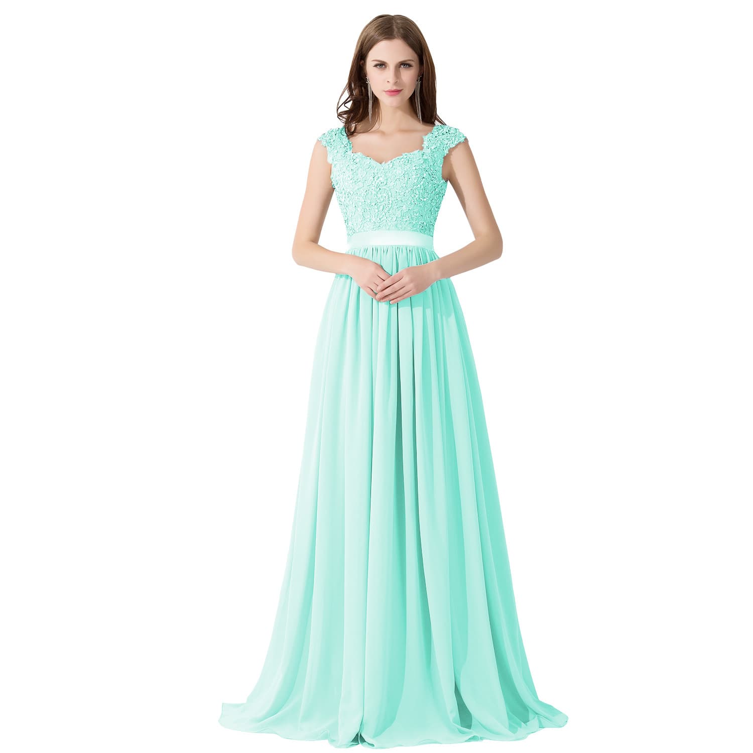 カラードレス カラードレス 花嫁の憧れ 贅沢レース長袖ドレス