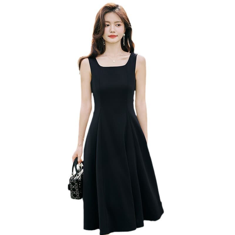 カラードレス カラードレス エレガントフレアミディアムドレス