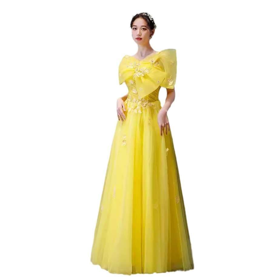 カラードレス 優美な蝶々舞う プリンセスドレス