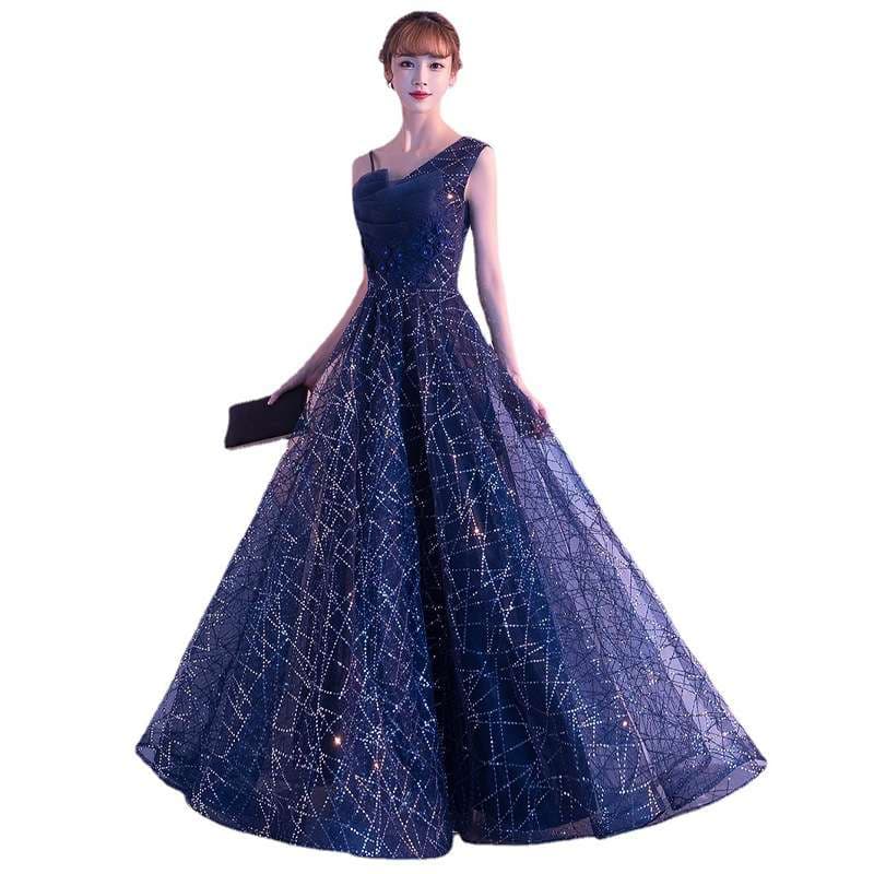 カラードレス 星空きらめく ロングドレス