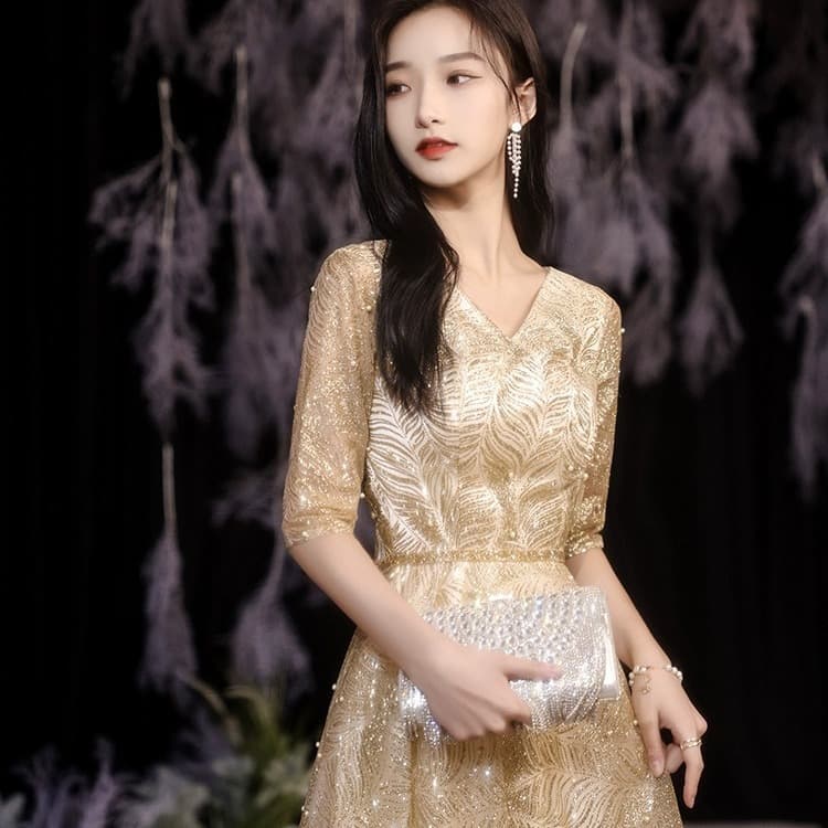 カラードレス 華麗なる煌めき レースドレス