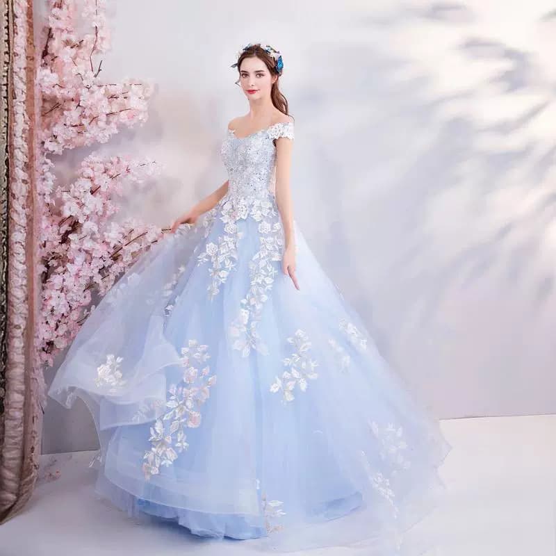 カラードレス カラードレス 花園の妖精 オフショルダードレス