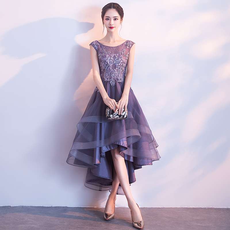 カラードレス ふんわり刺繍チュール ティアードドレス