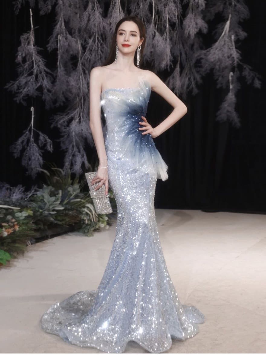 カラードレス 煌めき舞う優美なマーメイドドレス