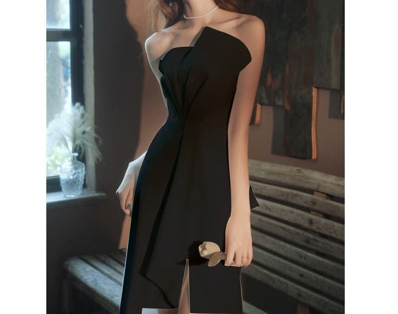 カラードレス アシンメトリー フレア ウェディングドレス