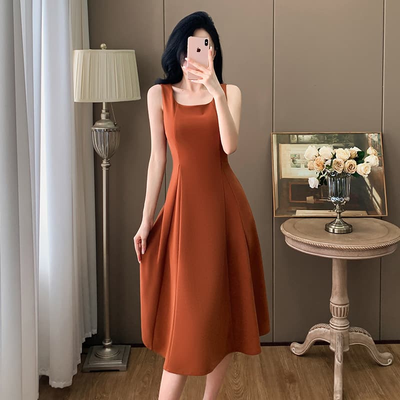 カラードレス カラードレス エレガントフレアミディアムドレス