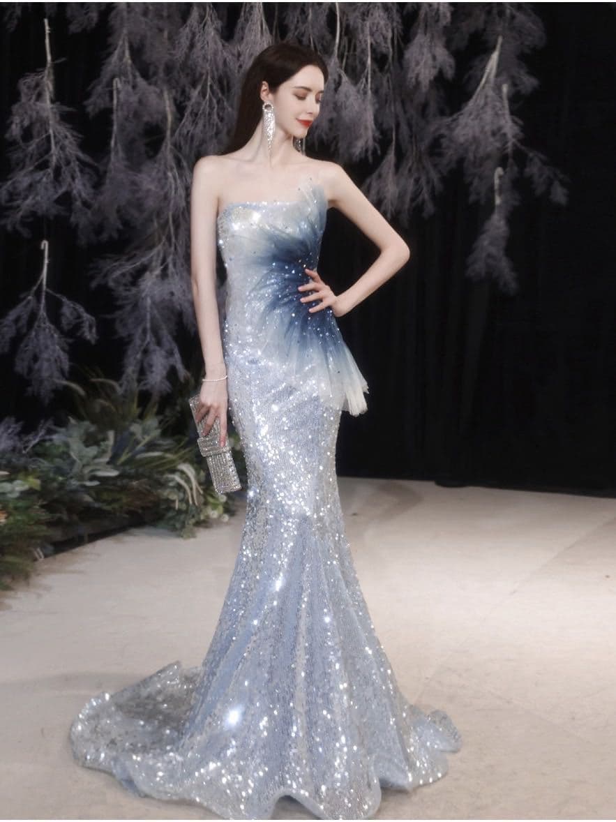 カラードレス 煌めき舞う優美なマーメイドドレス