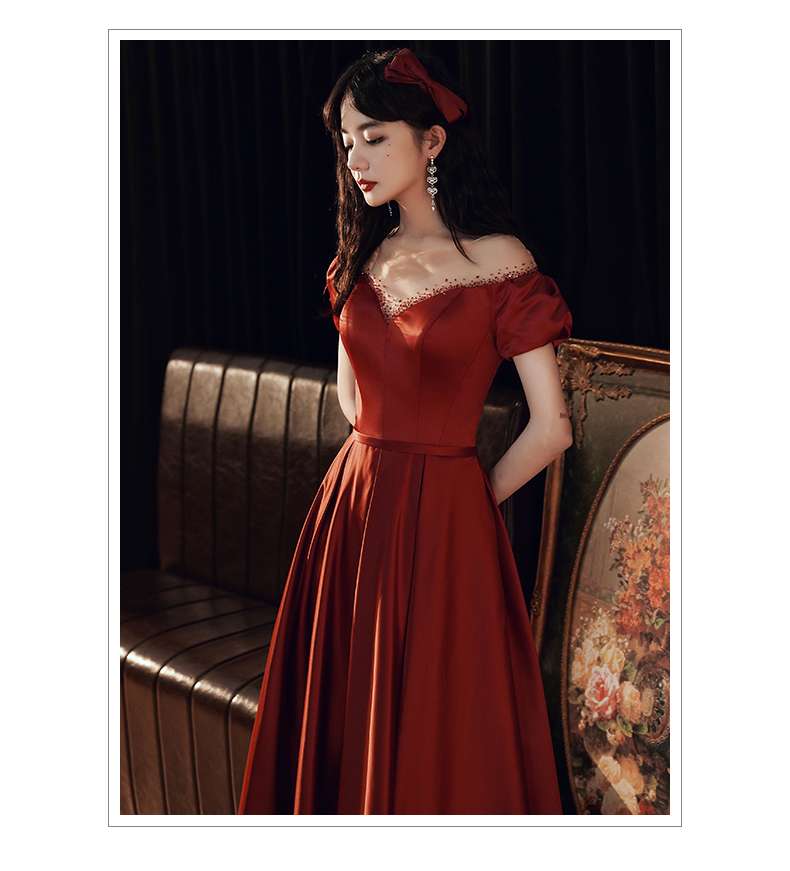 カラードレス オフショルダープリンセスラインドレス