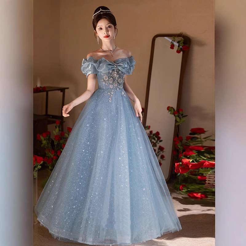 カラードレス きらめき姫巻きレースドレス