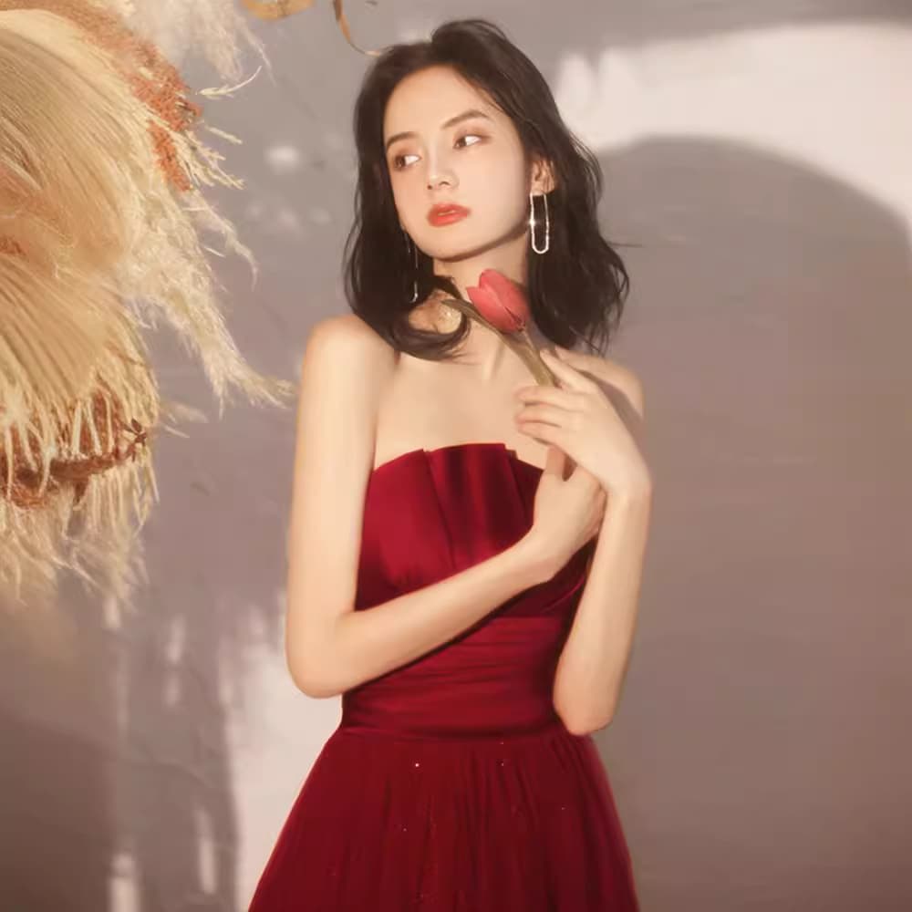 カラードレス 優美な曲線美チュールドレス