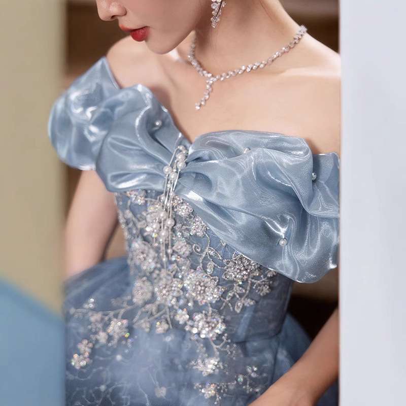 カラードレス きらめき姫巻きレースドレス
